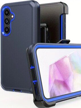 NEW Samsung Galaxy‎ S23 FE ONLY Shockproof Case w/ Holster & Kickstand Navy Blue